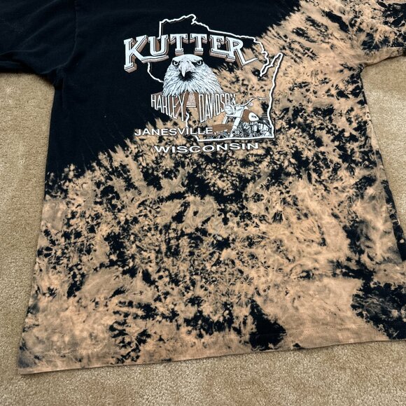 Vintage Harley Davidson Free Spirit AOP Bleach Dyed T-Shirt Adult XXL 2XL Kutter - Picture 9 of 10